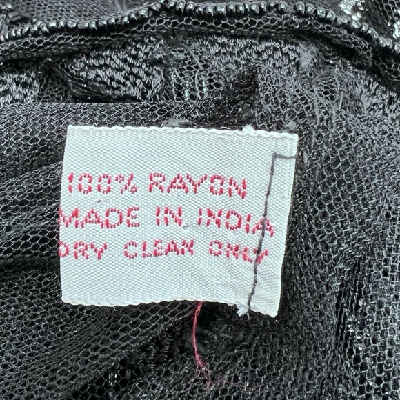 STERLING STYLES BLACK SHEER MESH BEADED EVENING JACKET - Picture 13 of 15